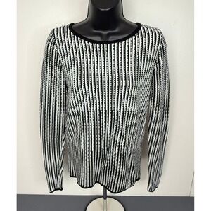 Ann Taylor Women's Striped Long Sleeve Knit Sweater Back Size Small Preppy